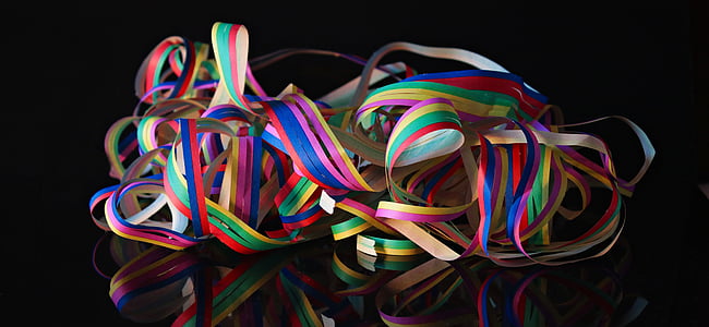 assorted-color ribbons