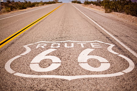 route 66 painted on street