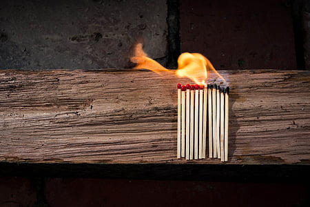 lined and fire safety match sticks