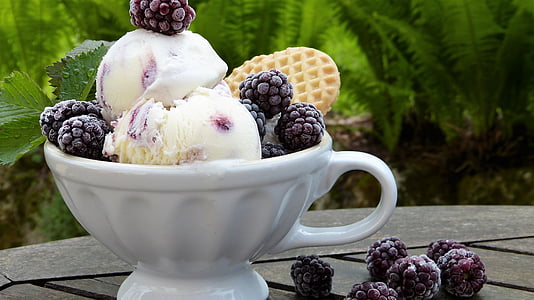 white ice cream in white ceramic cup