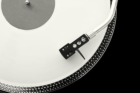 black and white turntable