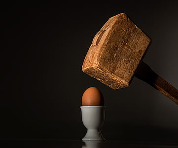 brown mallet and and egg