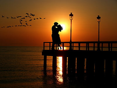 silhouette of man and woman