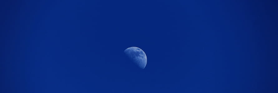 portrait photography of moon during daytime