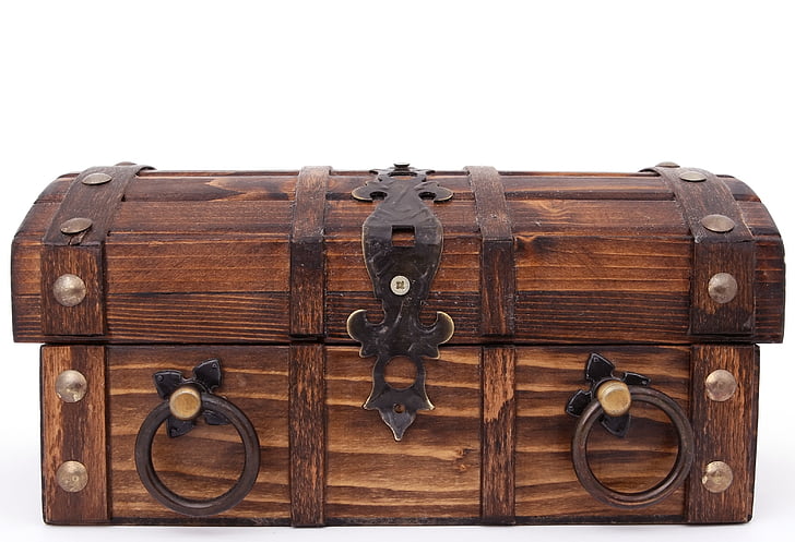 brown wooden treasure chest