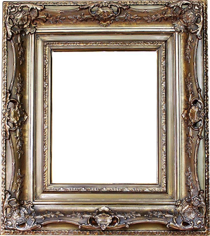rectangular brown wooden filigree photo frame