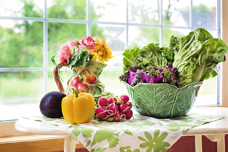 assorted vegetable display