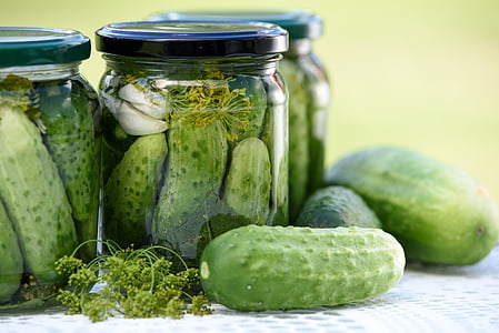 photo of air tight jar with vegetables