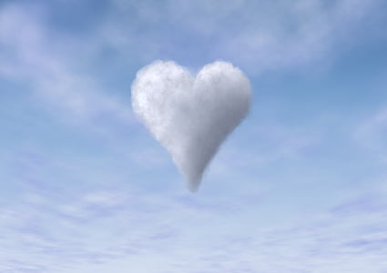 heart-shaped white clouds