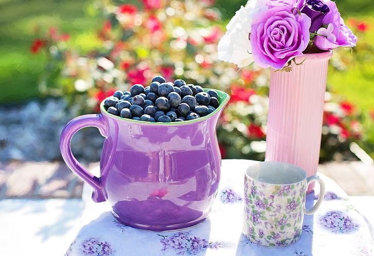 pitcher with berry fruits