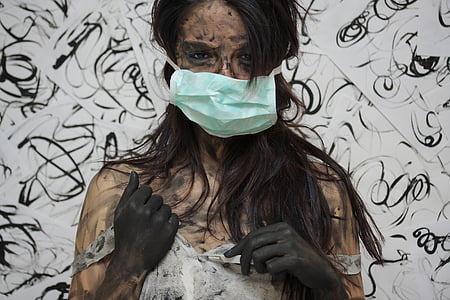 woman wearing medical mask