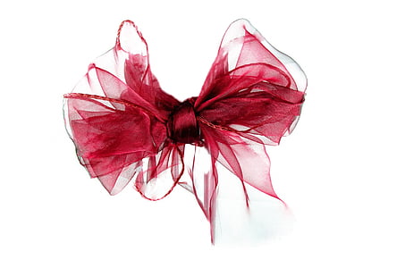 red ribbon with white background