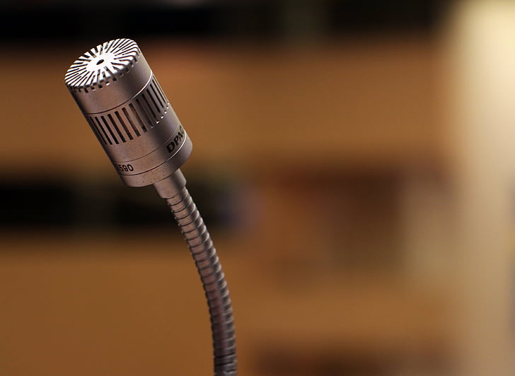 grey table microphone closeup photography