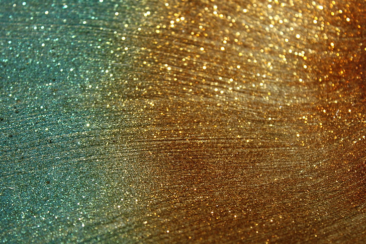 gold and blue glitter