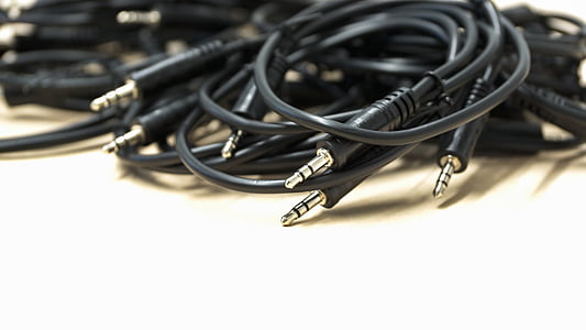 black Audio jack cables
