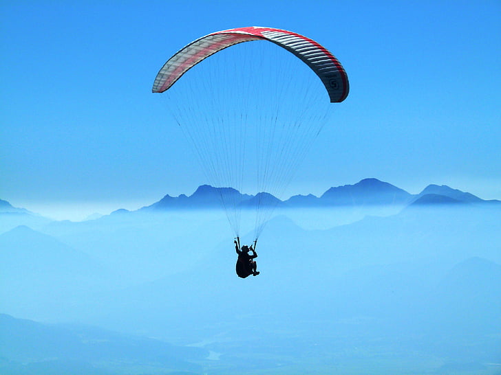 person taking parachute