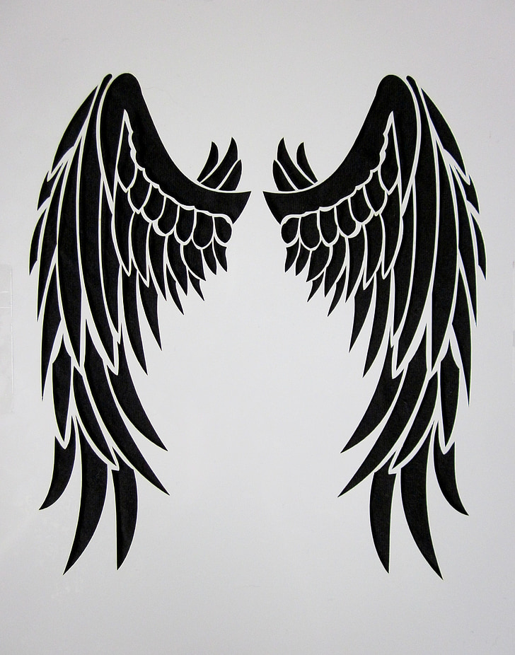 black Angel wing painting