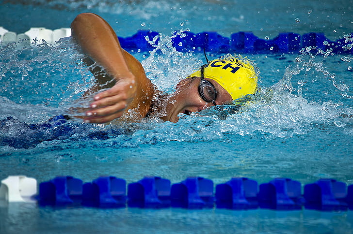 person in swimming competition