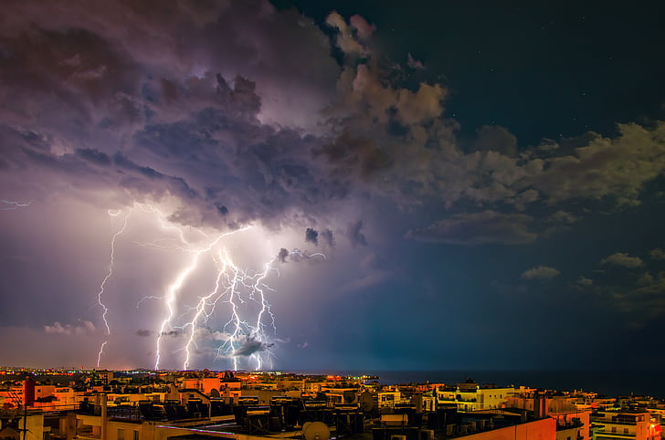 time lapse photography of thunder