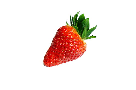 ripe strawberry on white background