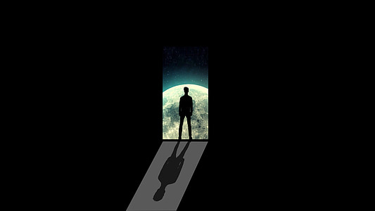 silhouette of man digital wallpaper