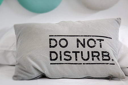 grey do not disturb-printed bed pillow
