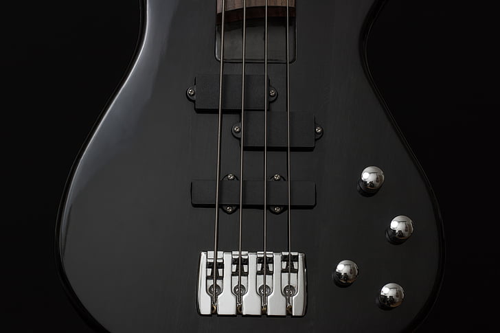 black 4-string bass guitar