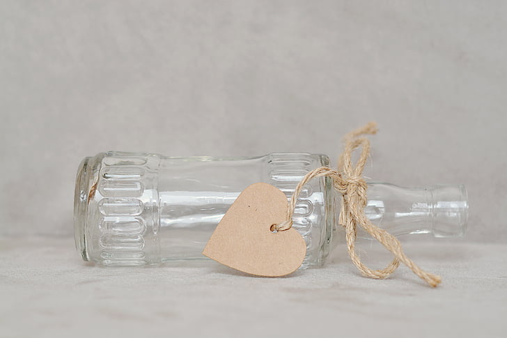 clear glass decorative bottle