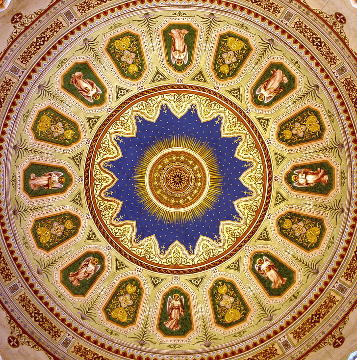 ceiling with religious artwork