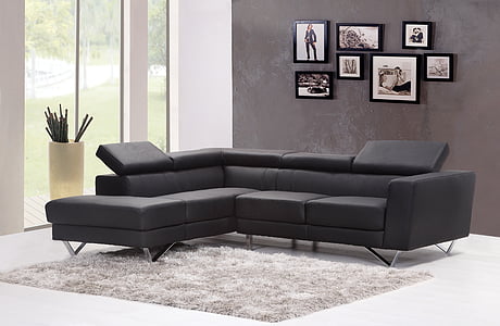 black sectional sofa