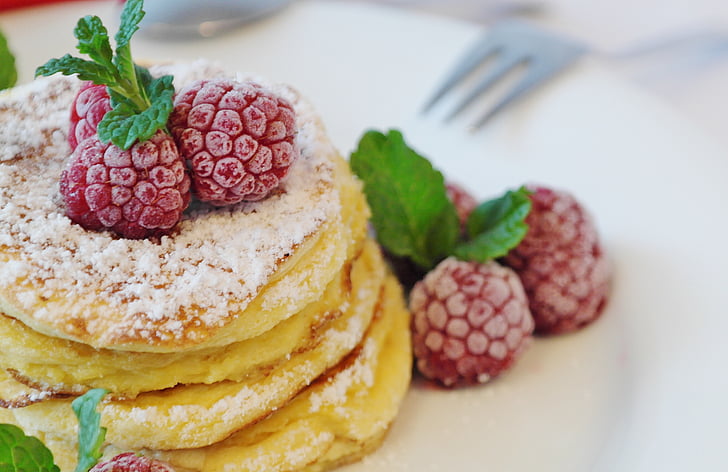 pancake with raspberry on top