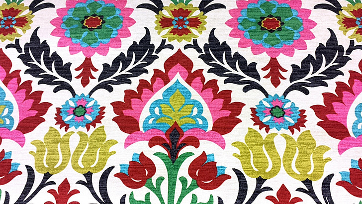 multicolored floral mat