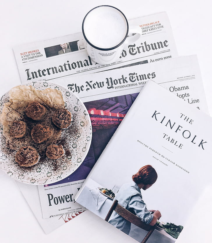 International Tribune The New York times newspaper and The Kinfolk table book