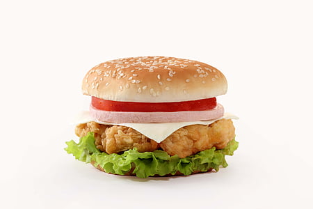 chicken with tomato burger