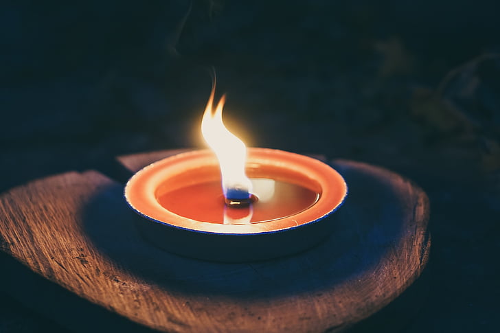 close up photography of tea light candle