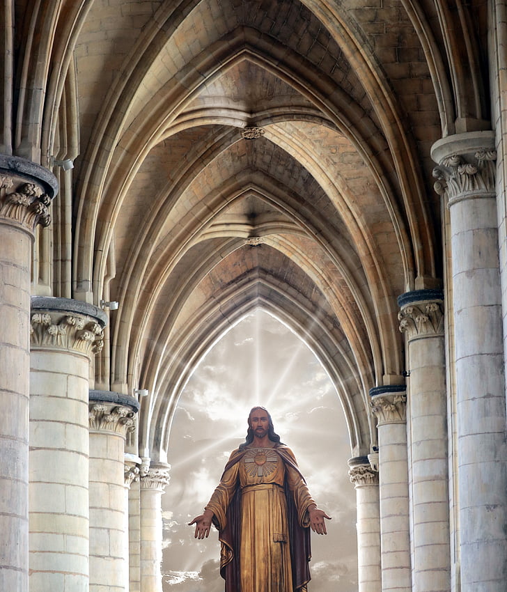 Jesus Christ resurrection inside cathedral